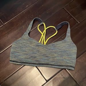 Lululemon Sz 2 multicolor stripe crisscross sports bra